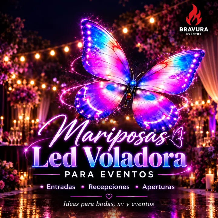 Flyer de las Mariposas LED Voladoras de Bravura